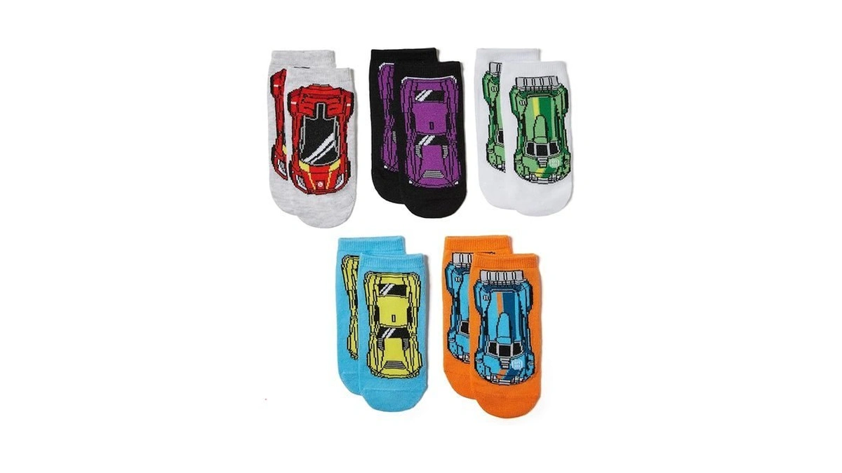 Hot Wheels Boys Race Car 5 Pack Shorty Socks