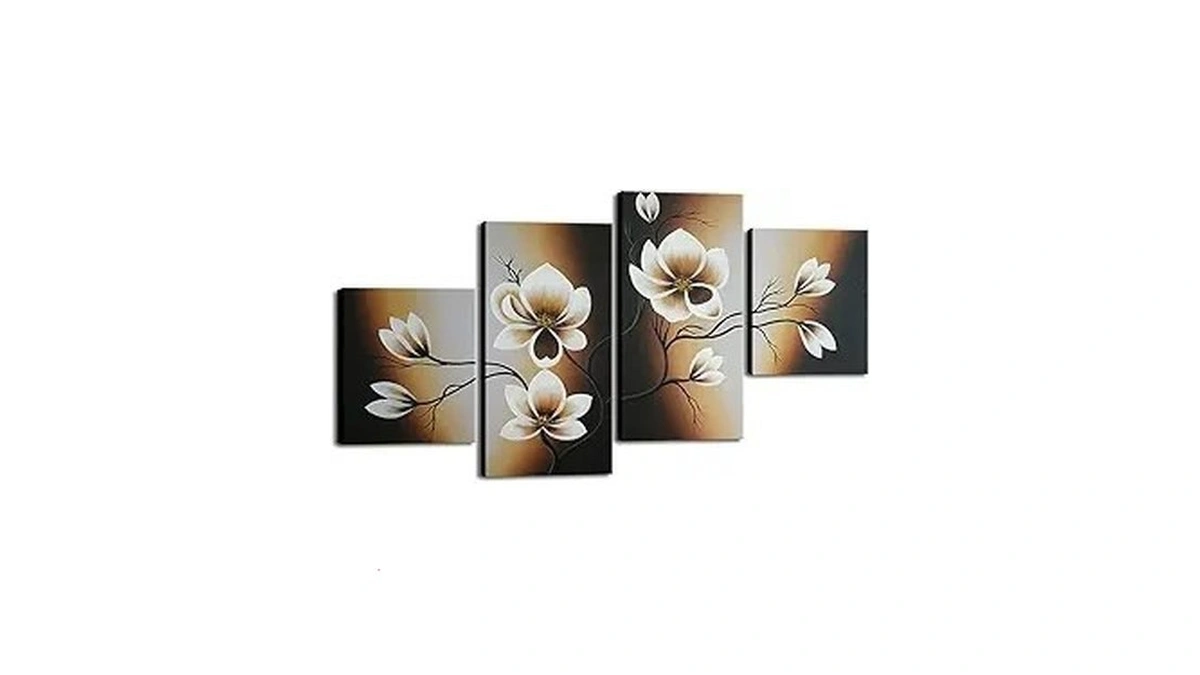 Wieco Art Large Modern 4 Pcs 100% Hand Painted Gallery