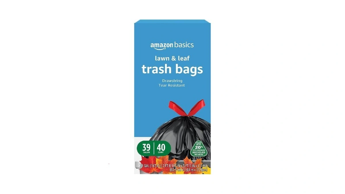Amazon Basics 39 Gallon Lawn & Leaf Heavy Duty Drawstring