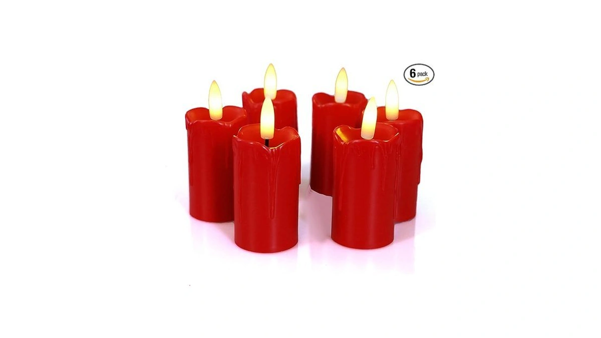 Battery Operated Plastic Flameless Led Drip Pillar Candle With Cycling