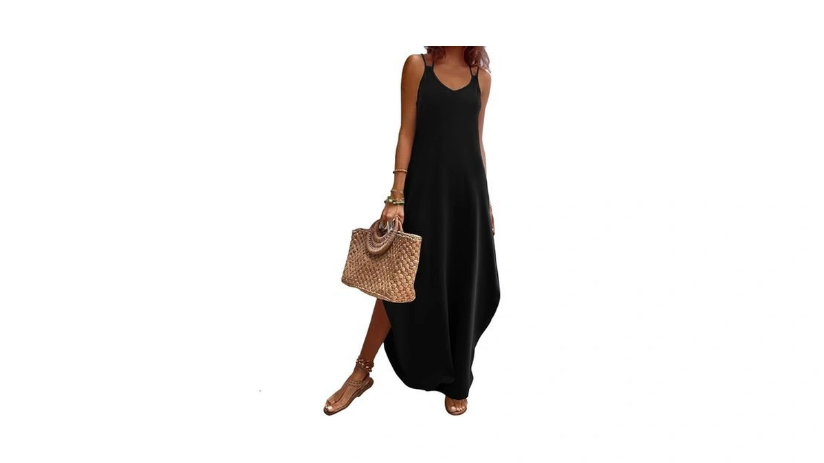 Zeagoo Cruise Dresses Long Black Dress Casual 2026 Vacation Boho