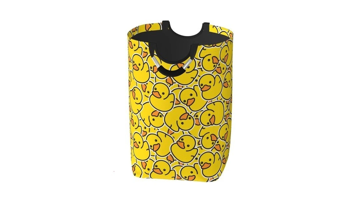 Gbuzozie Cute Rubber Ducky Laundry Hamper Yellow Cartoon Ducks Storage