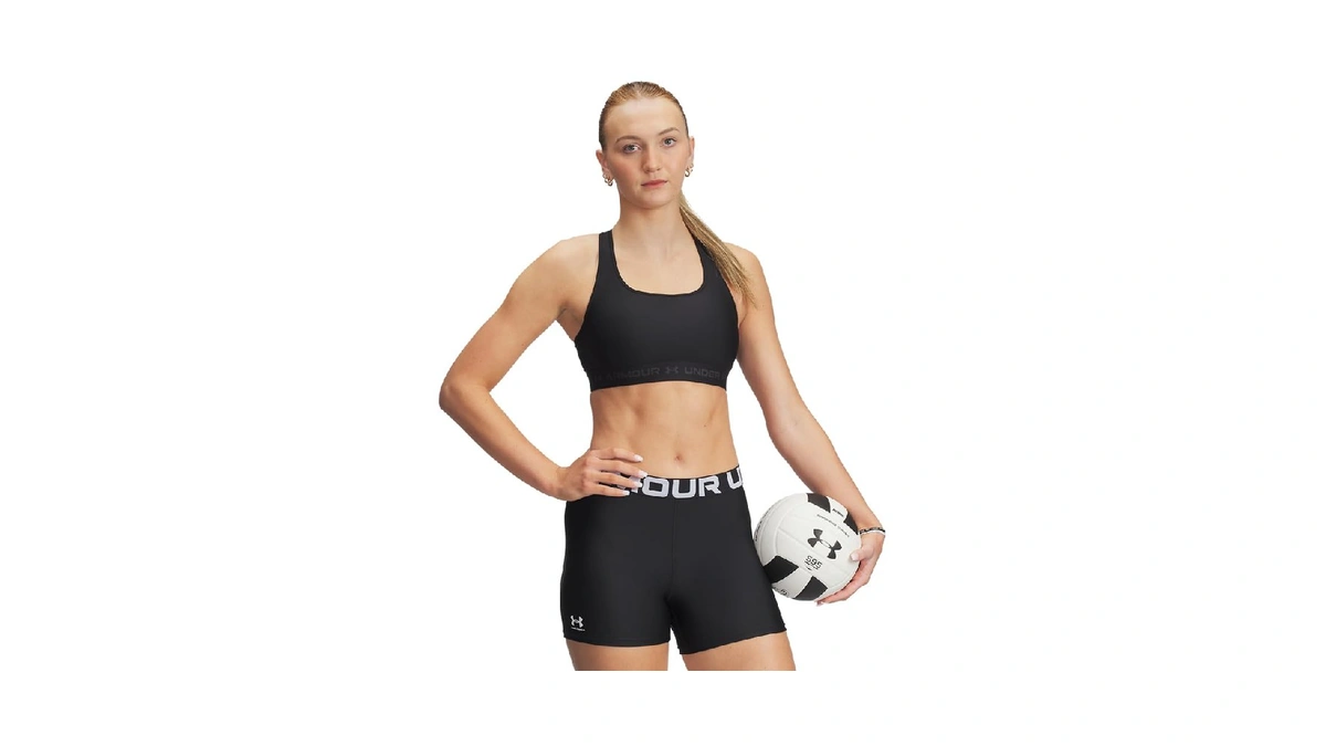 Under Armour Womens Crossback Mid Impact Sports Bra , Black