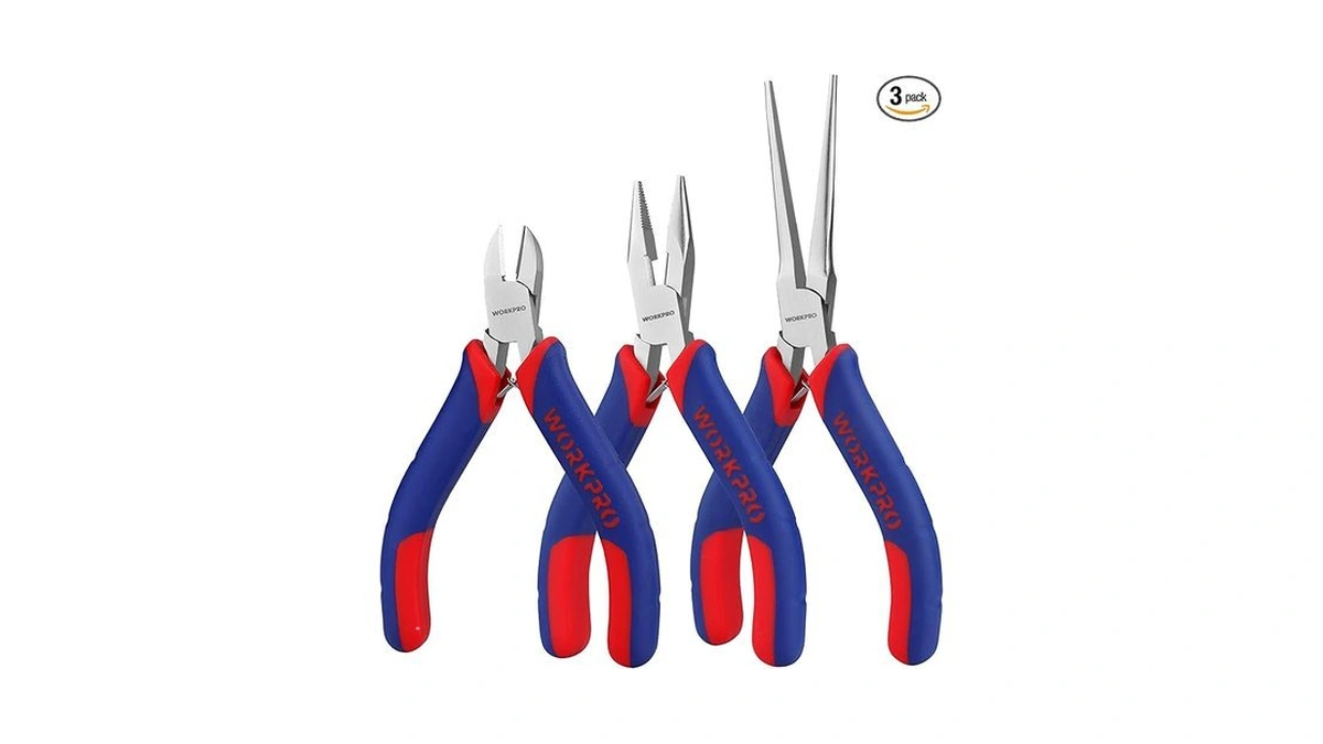 Workpro Mini Pliers Set, 3-piece Small Pliers Tool Kit Includes