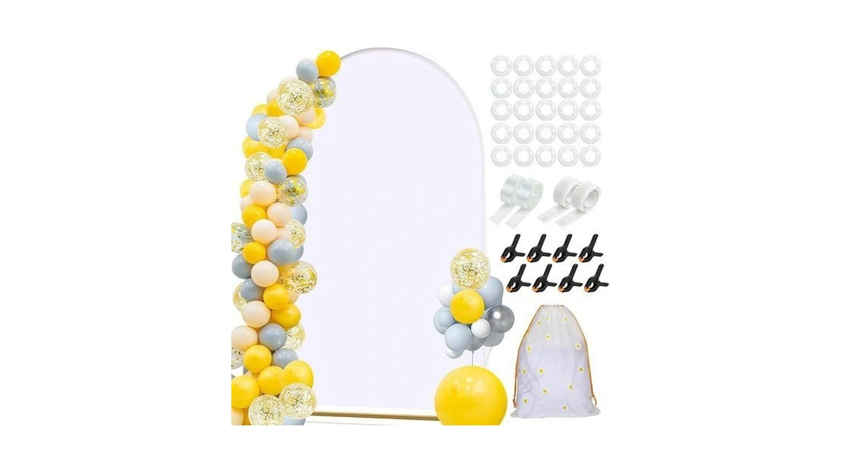 7.2 Ft Arch Backdrop Cover, Wedding White Arch Covers Stretchy