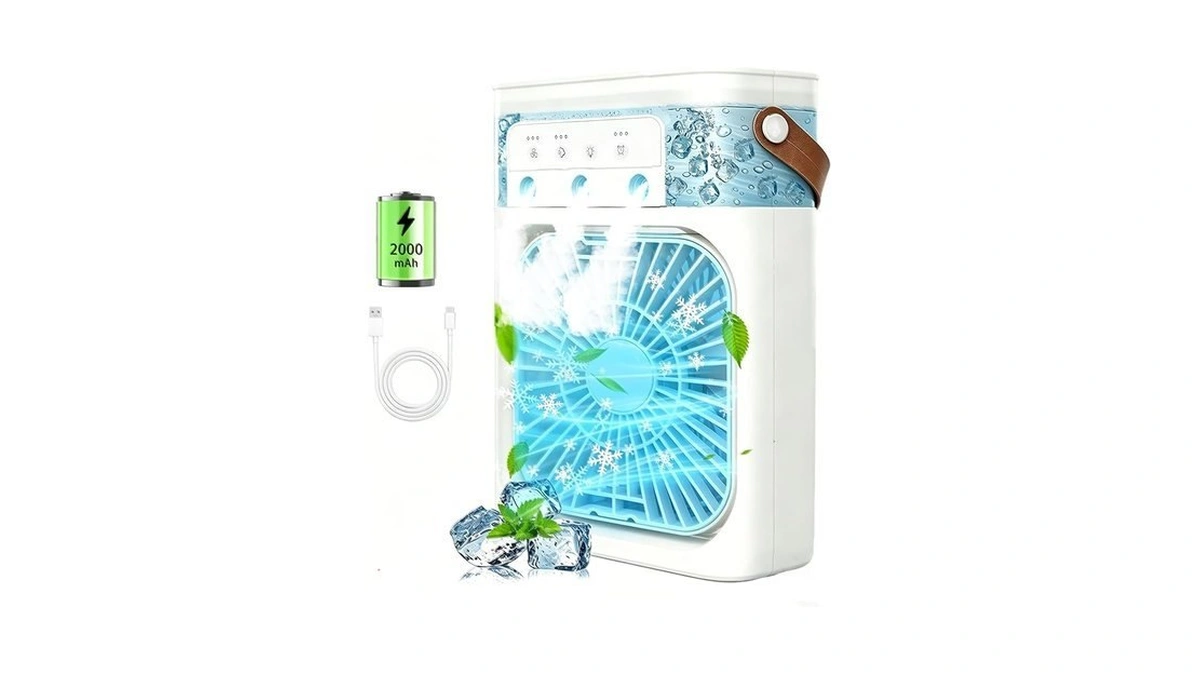 Portable Air Conditioners, 2000mah Rechargeable Mini Air Cooler Fans, 500ml