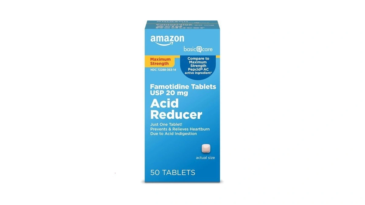 Amazon Basic Care Maximum Strength Famotidine Tablets 20 Mg, Acid