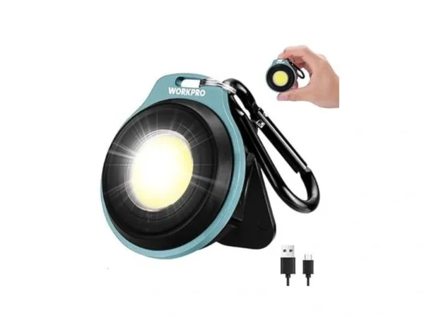 Workpro Cob Keychain Work Light, Rechargeable Magnetic Edc Keychain Flashlight,