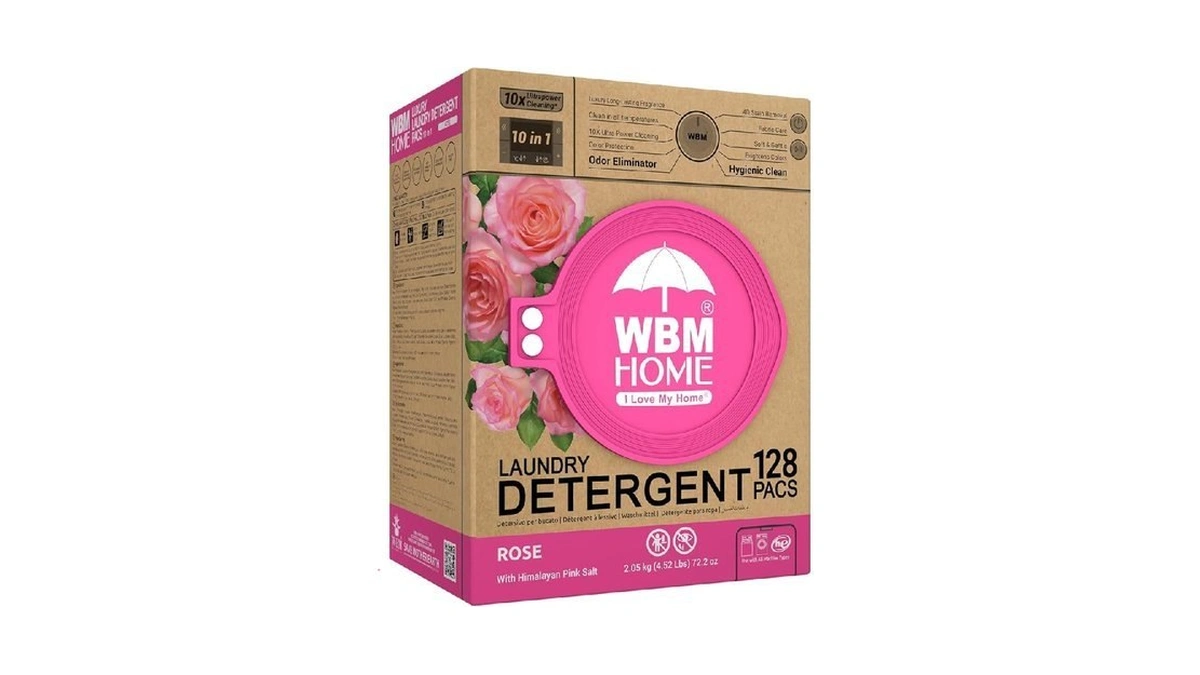 Wbm 10-in-1 Laundry Pods, Total 128 Count, High Efficiency, Ultra