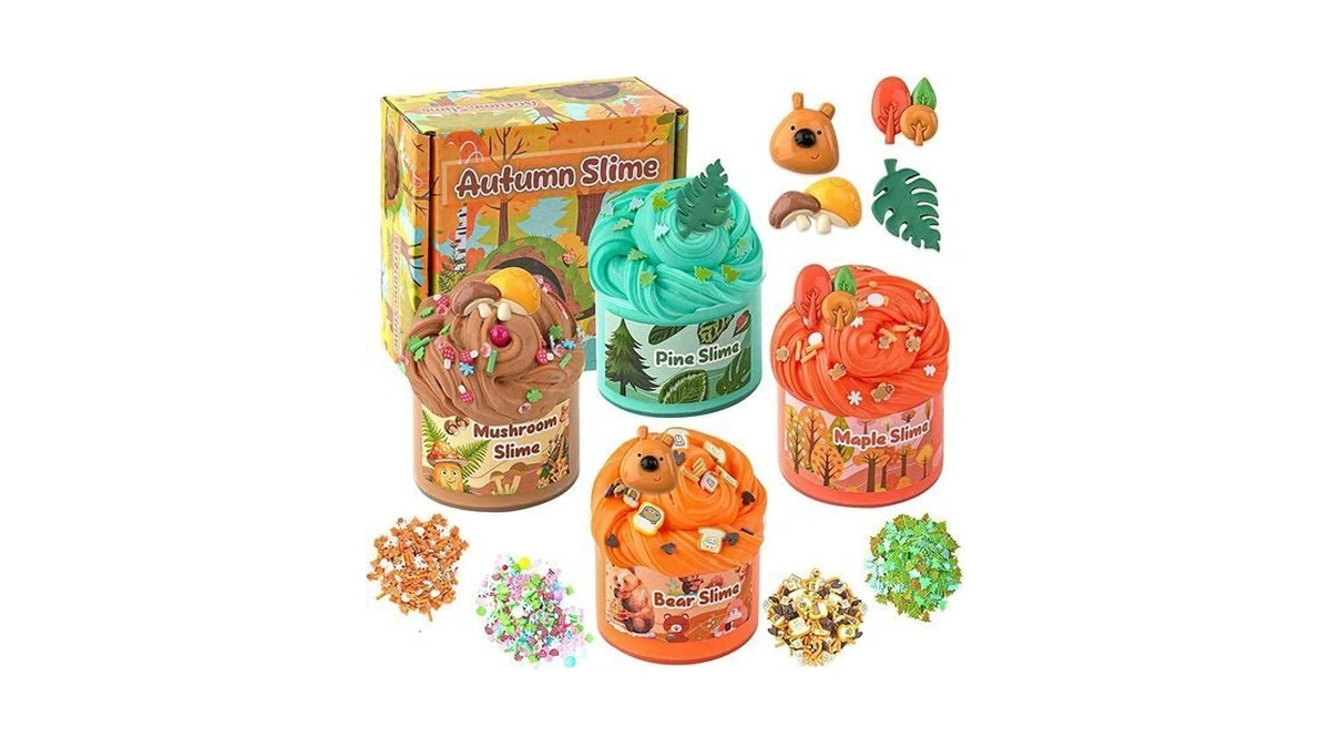 4 Pack Autumn Butter Slime, Super Soft & Non-sticky Slime