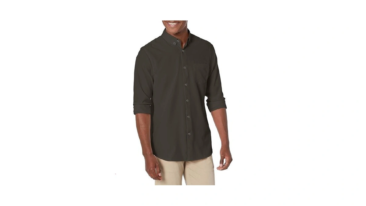 A.x.n.y Slim Fit Solid Super Stretch Solid Button Down Shirt