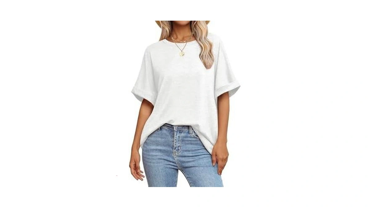 Gkbk Womens Oversized T Shirts Crew Neck Short Sleeve Tops