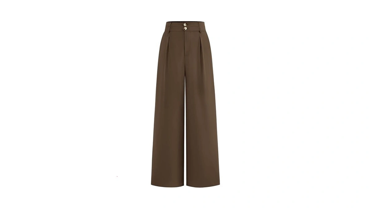 Cflonge Women Wide Leg Dress Pants High Waist Work Trousers