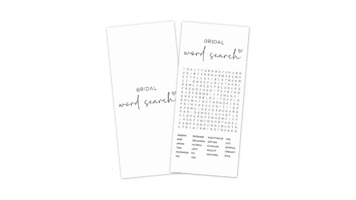 Dtlgtg Bridal Shower Game Cards - Bridal Word Search For