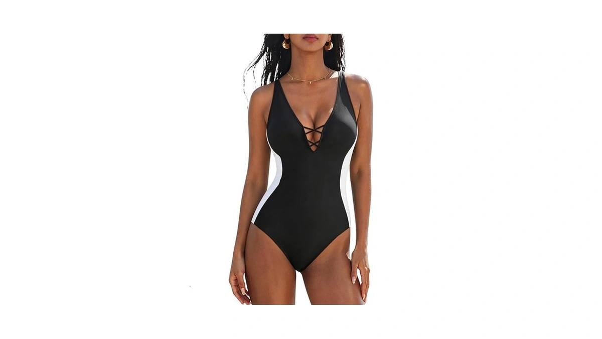 Suuksess Womens Sexy One Piece Tummy Control Swimsuit Deep V