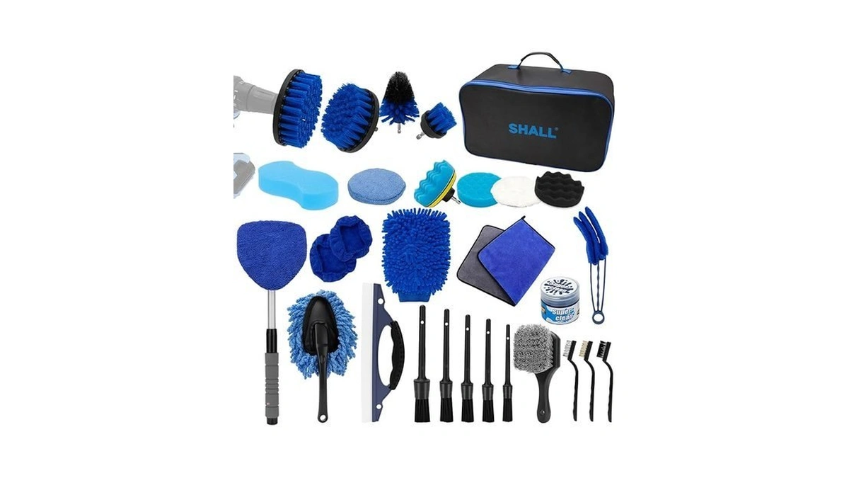 Shall 28pcs Car Detailing Kit, Car Detailing Brush Set, Car