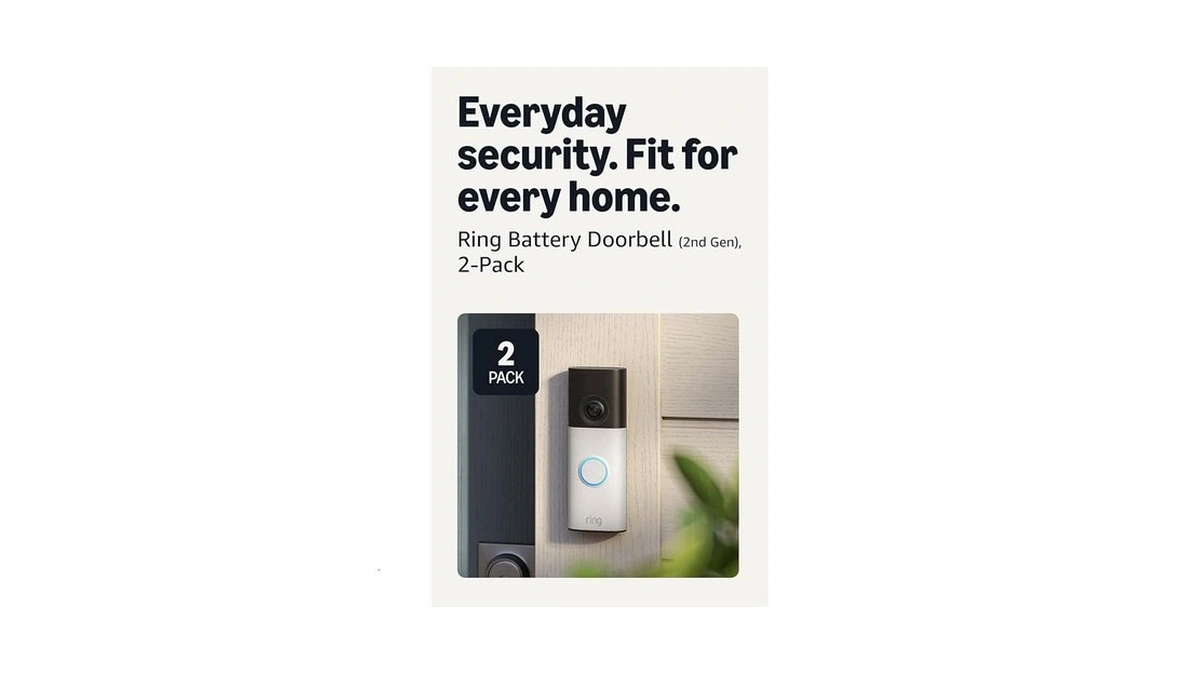 Ring Battery Doorbell (newest Model), Retinal 2k With Wide-angle Video,
