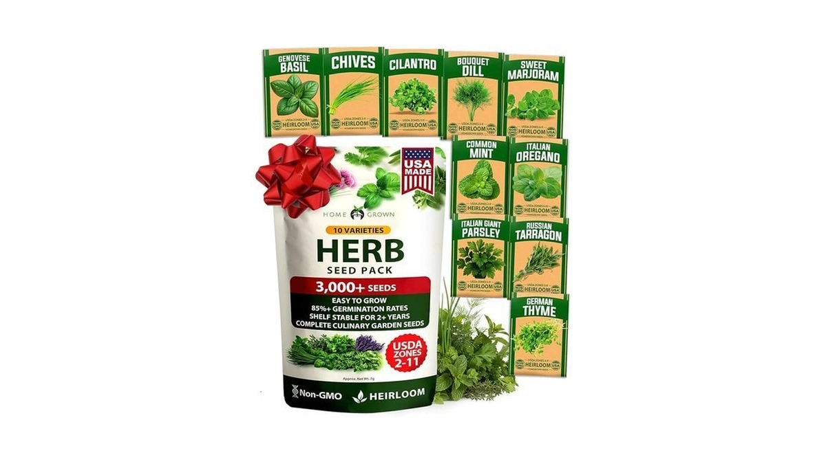 Home Grown 10 Herb Seeds For Planting 3,000+ Non-gmo Heirloom