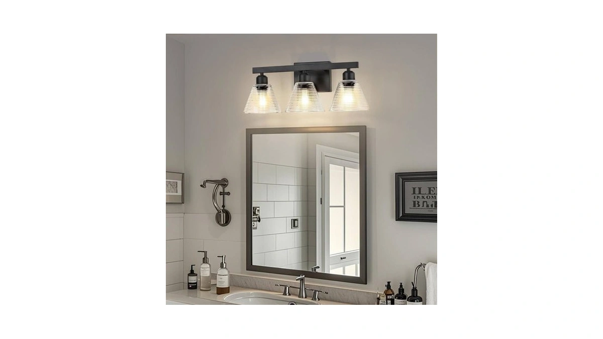 Dalouguan 3-light Bathroom Vanity Light, Black Modern Bathroom Lighting Fixtures
