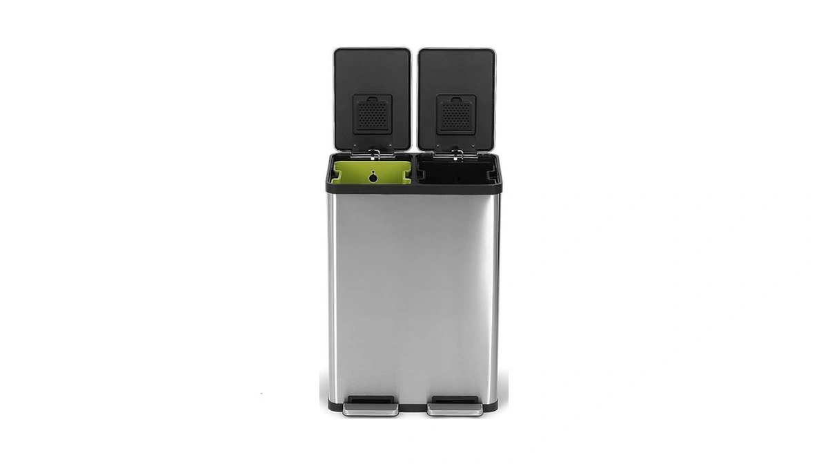 Simpli-magic 60 Liter / 16 Gallon Rectangular Hands-free Dual Compartment