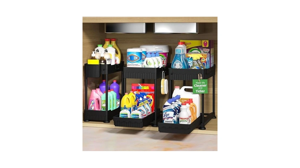 Sevenblue 3 Pack Under Sink Organizers,2-tier Multi-use Kitchen And Bathroom