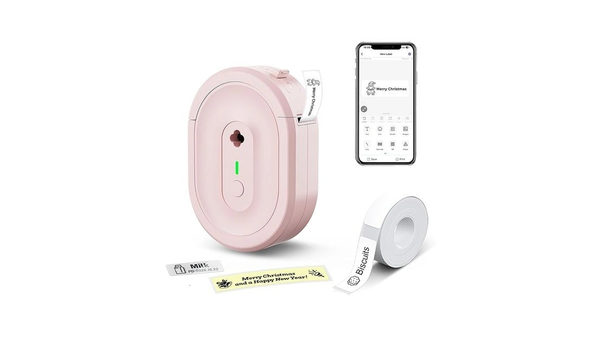 Ndyin Mini Label Maker Machine With Tape, N12 Portable Bluetooth
