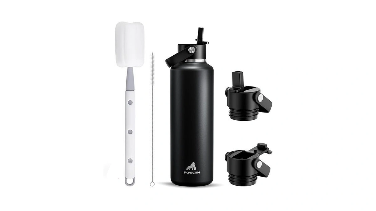 Powcan 24 Oz Slim Insulated Water Bottle With Straw: 2