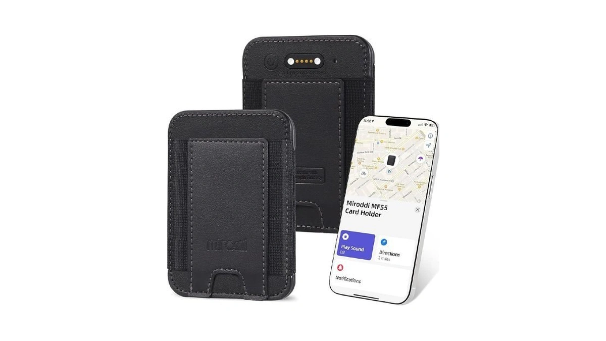 Miroddi Credit Card Holder With Find My, Premium Leather Small