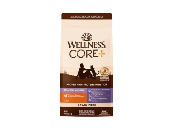 Wellness Core+ Healthy Weight Adult Dry Cat Food, Natural, Grain