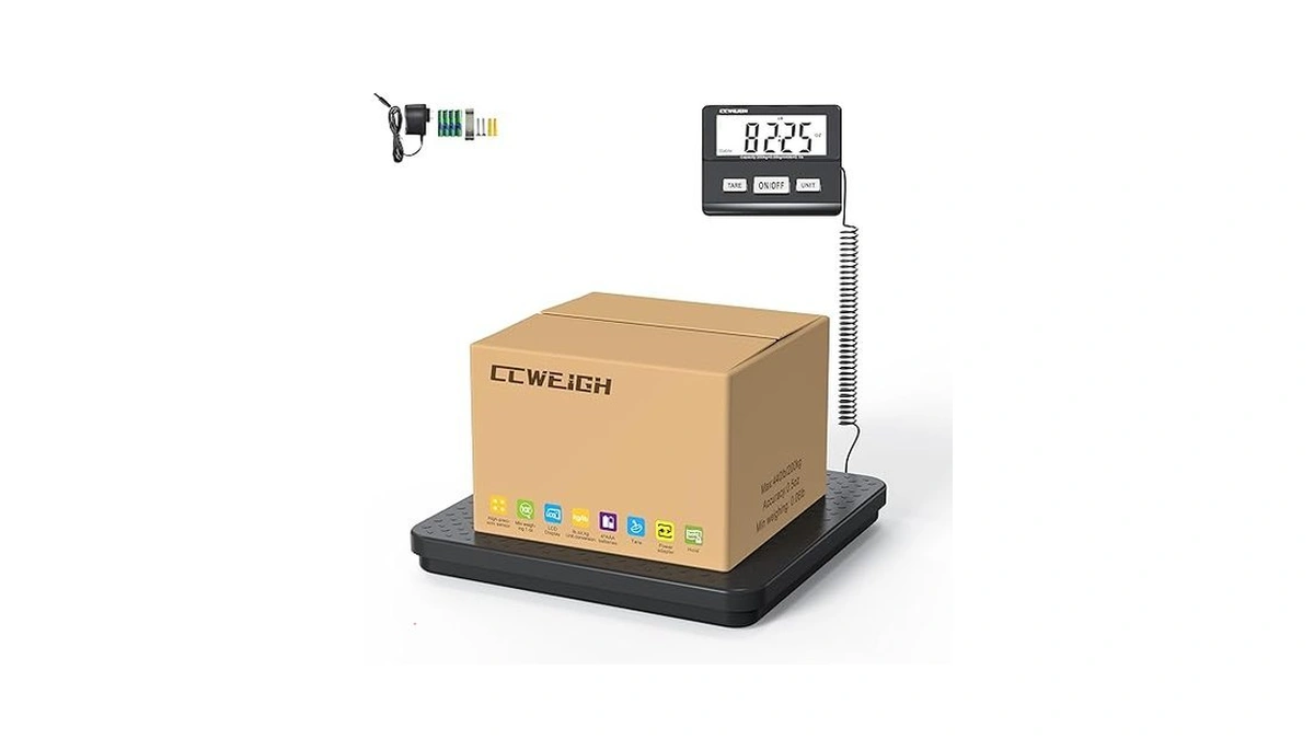 Digital Shipping Scale With Weight Indicator, 440lb/1.76oz, For Small Business,