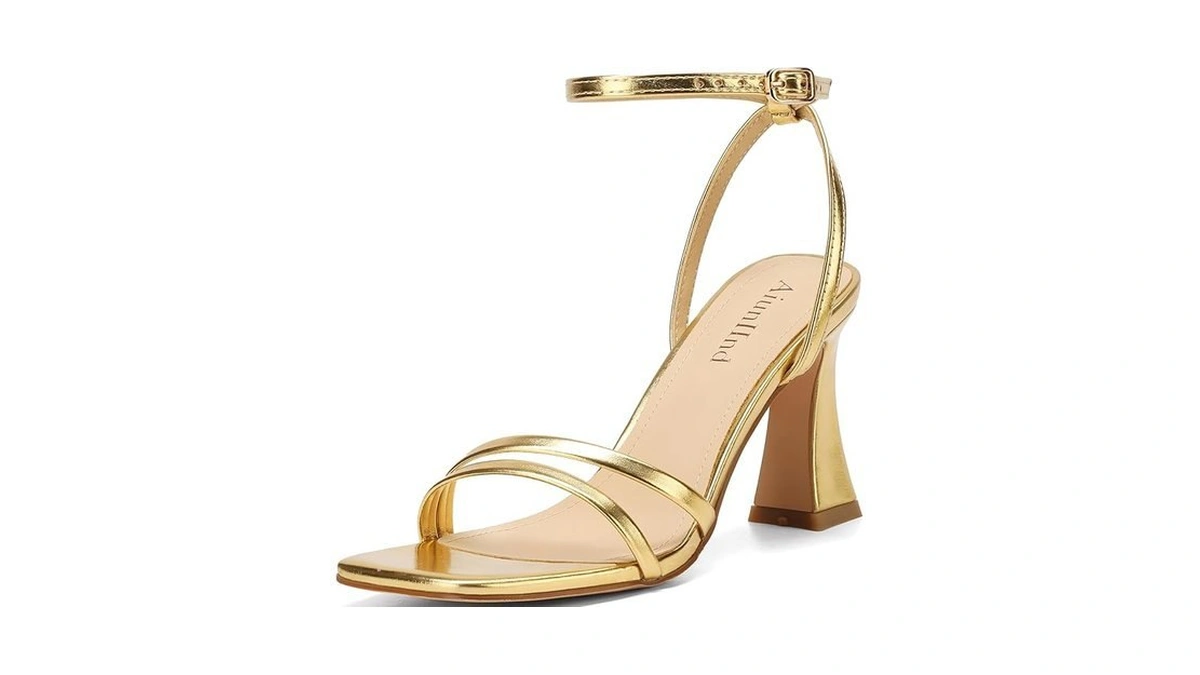 Aiuniind Chunky Block Heels For Women, Square Open Toe Heeled