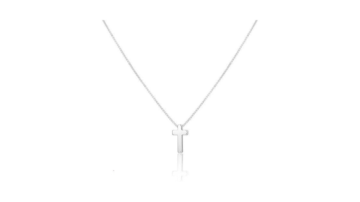 Rotnso Cross Necklace For Women Sterling Silver Plated Dainty Cross