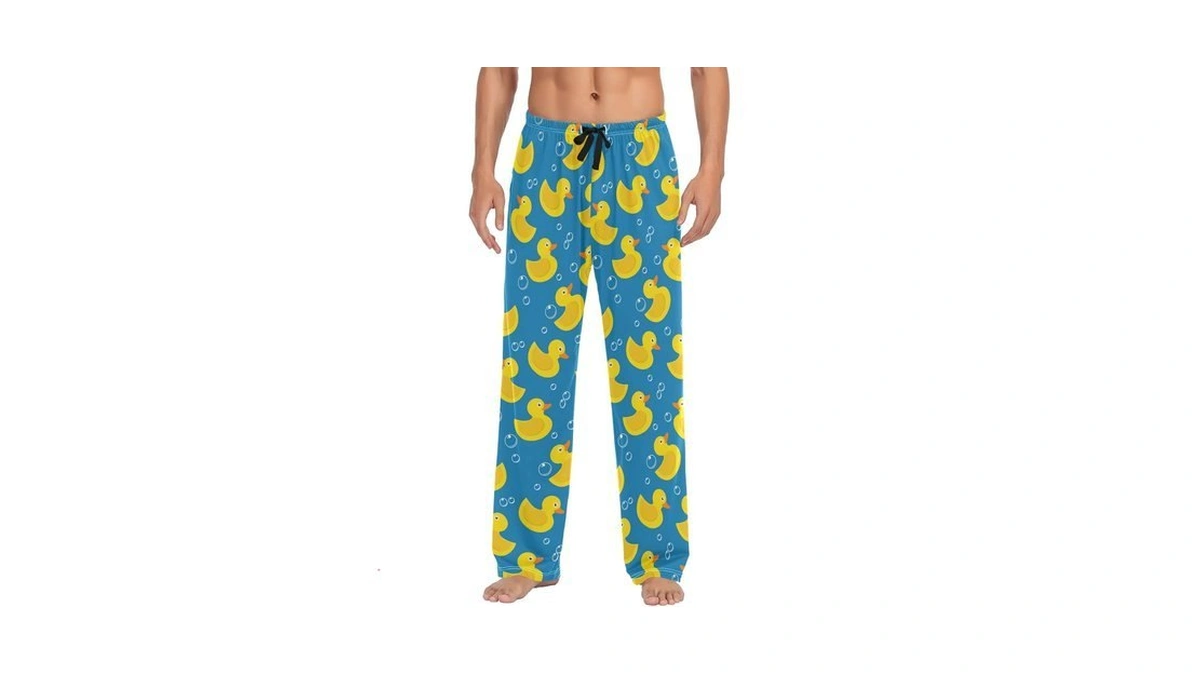 Yellow Rubber Duck Pajama Pants Mens Lounge Pants Straight-fit Men
