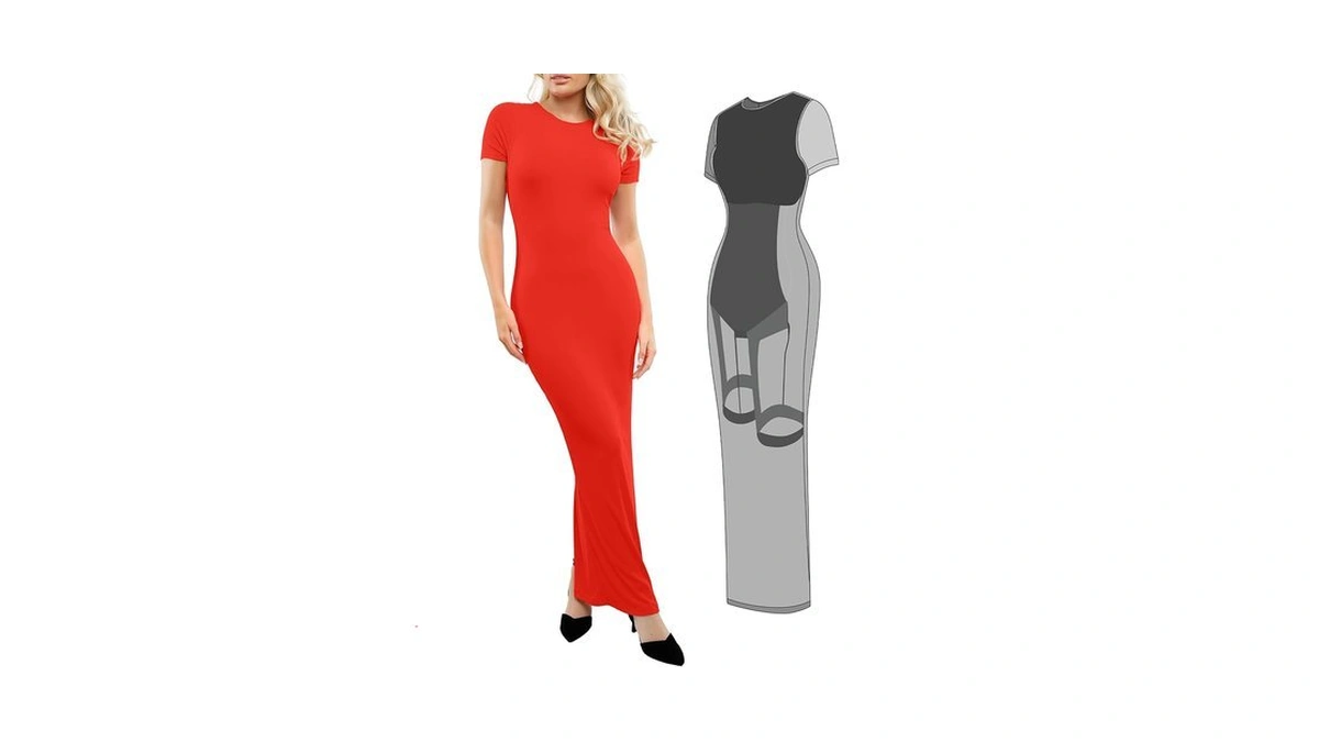 Popilush Shaperwear Dress Built-in Bra Women's Casual Lounge Dress With