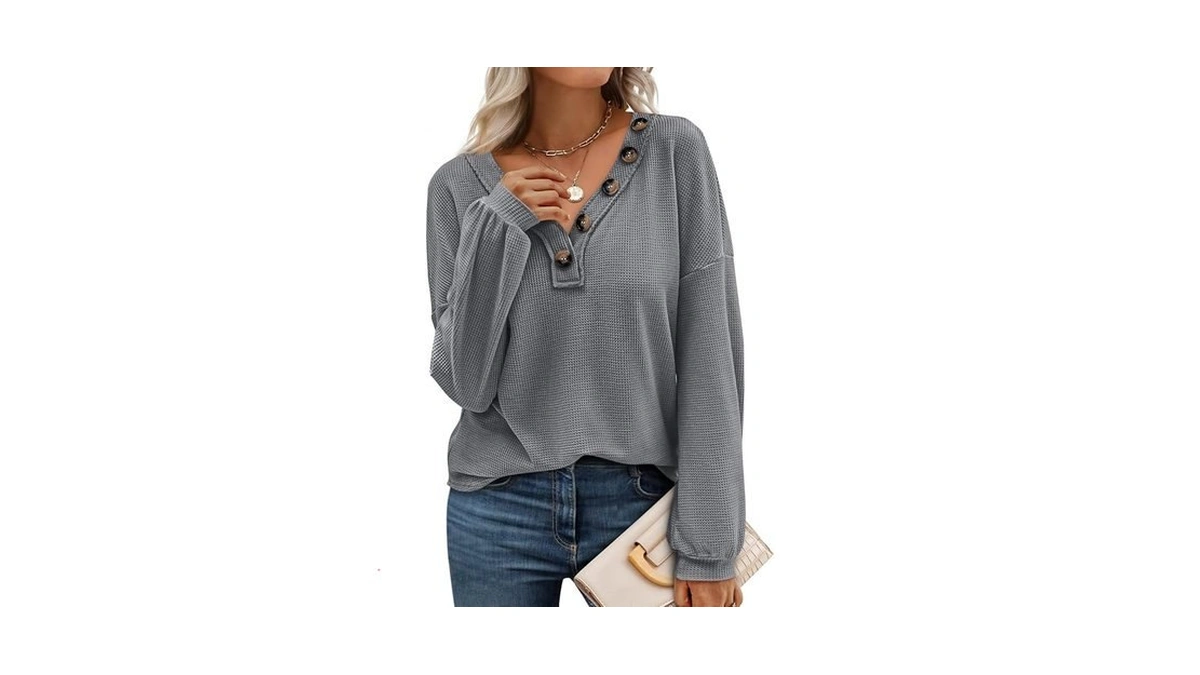 Btfbm Womens Fall Fashion 2025 Long Sleeve Shirts Spring V