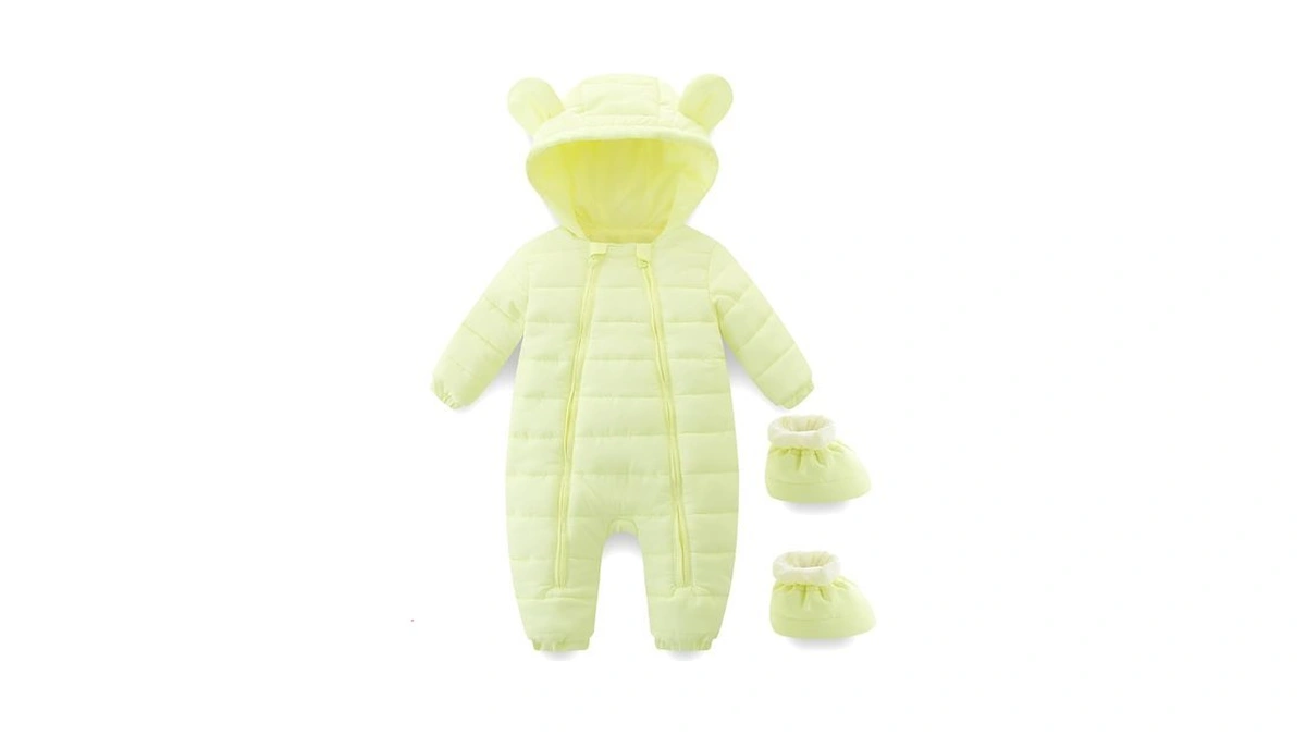 Hikido Baby Girl Winter Wind-resistant Jumpsuit Lined Furry Fleece Coldproof