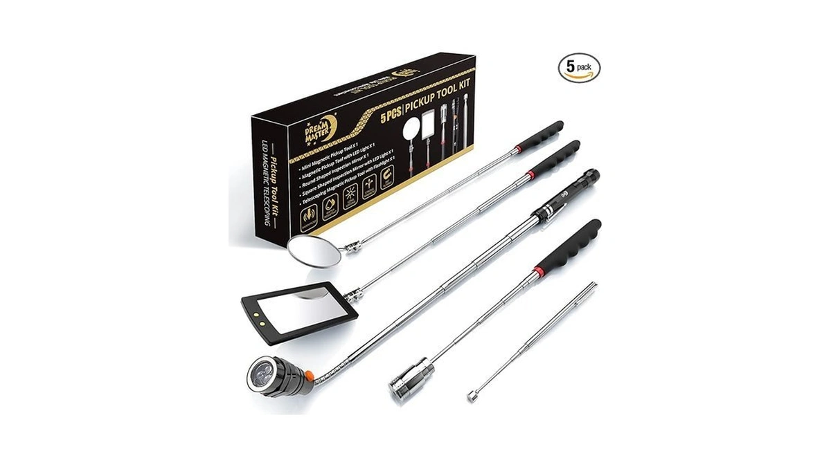 Magnetic Pickup Tool Set With 15lb & 1lb Pick Up