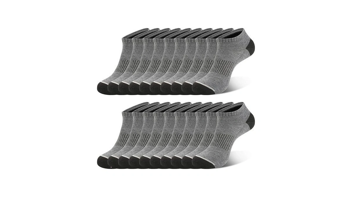 Coovan 10 Pack Mens Ankle Low Cut Socks Athletic Cushion