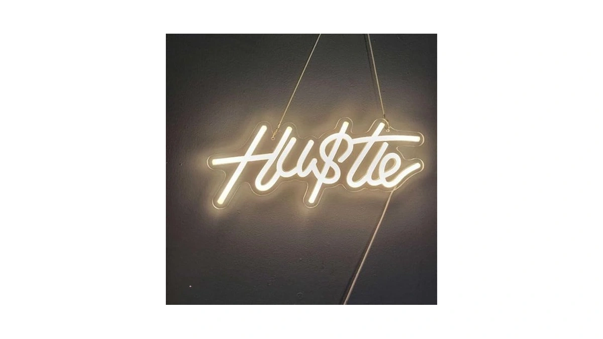 Hustle Neon Signs For Wall Decor, Hustle Words Led Neon