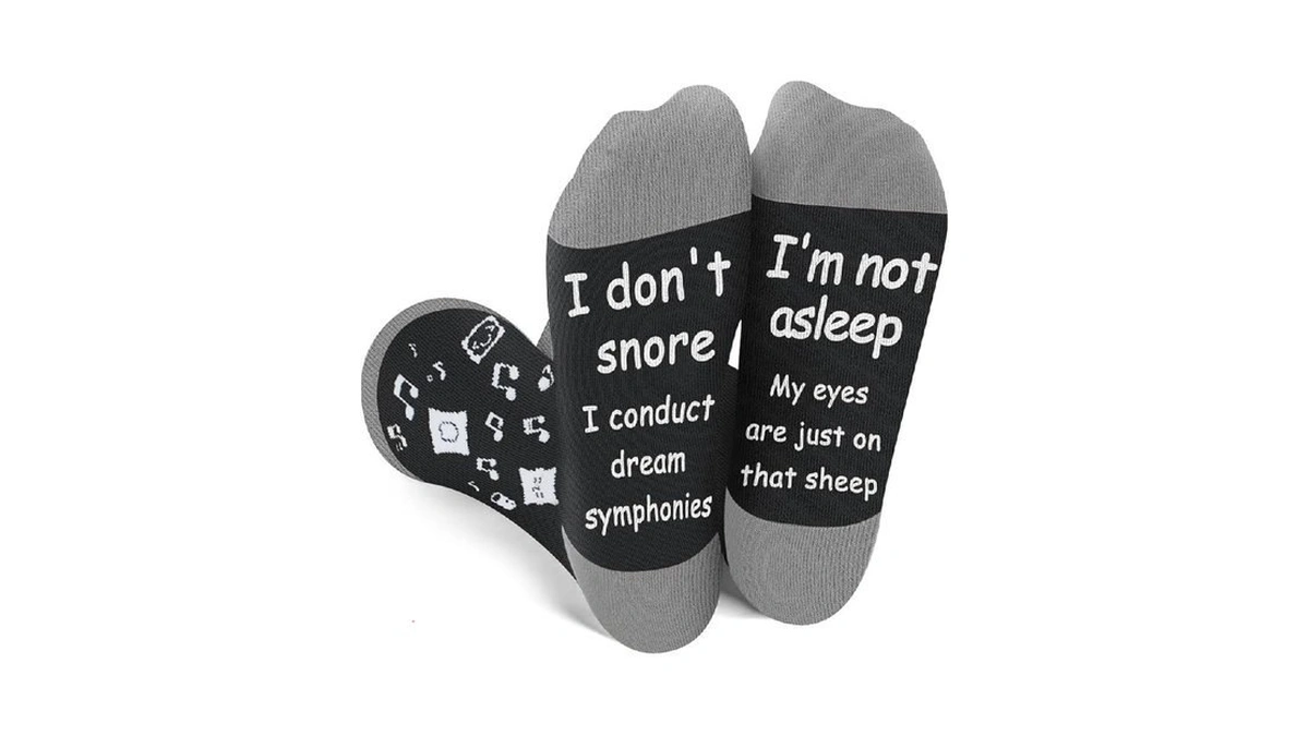 Biswitif Funny Sleeping Socks For Men Gifts, Dad Birthday Christmas