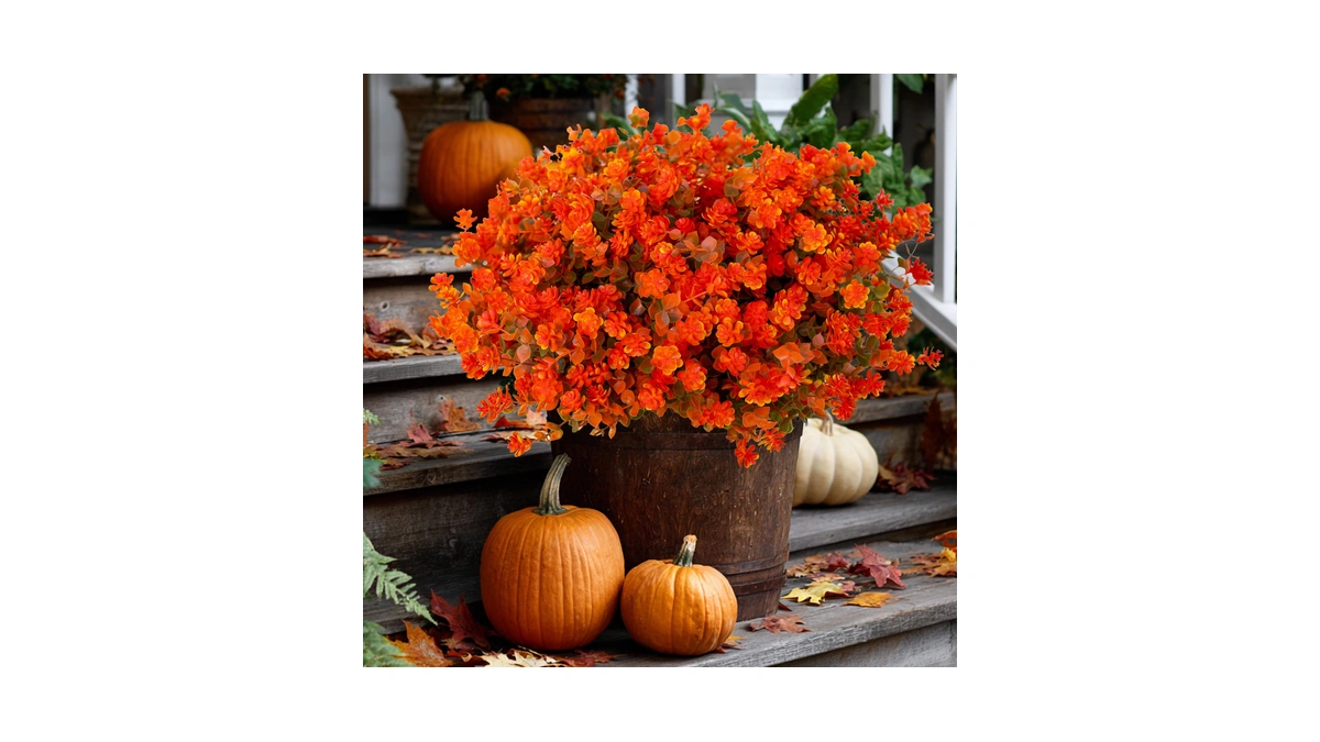 Axylex Artificial Fall Flowers Outdoor Fake Mums - 12 Bundles