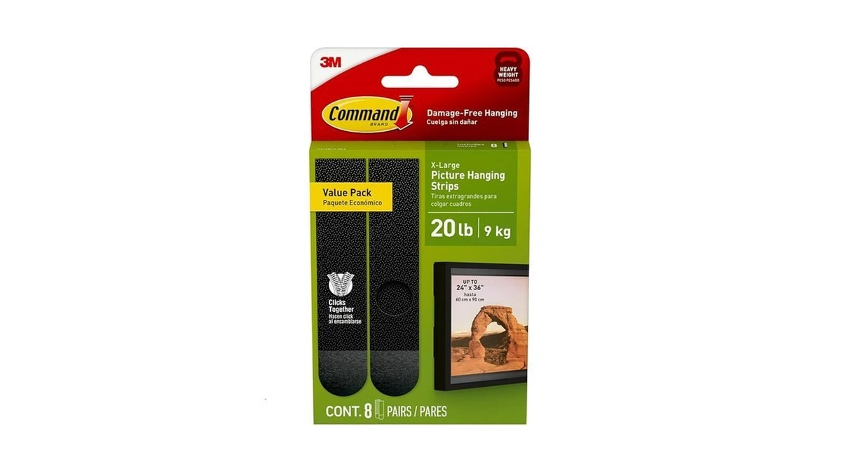 Command 20 Lb Xl 8 Pairs Heavyweight Picture Hanging Strips
