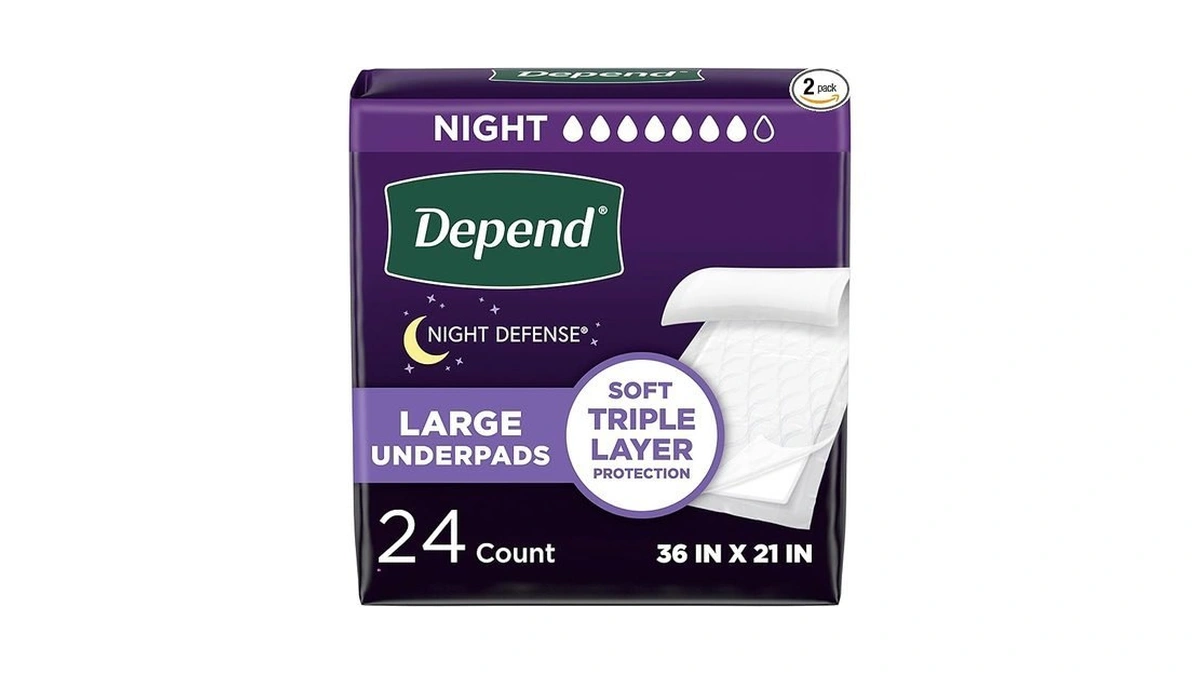 Depend Underpads, Disposable Incontinence Bed Pads For Adults, Slip Resistant,