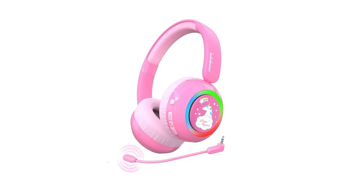 Jbunion Bluetooth Kids Headphones, Girls Wireless Headphones With Led Light,