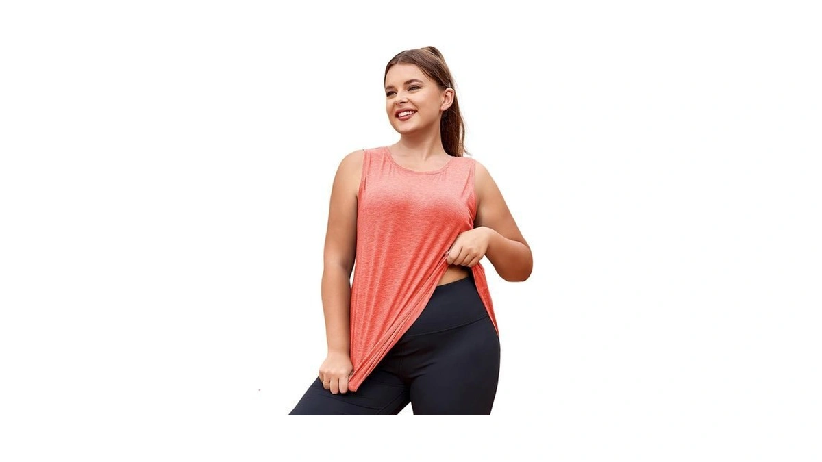 Lalagen 2023 Plus Size Women Workout Tank Tops Loose Fit