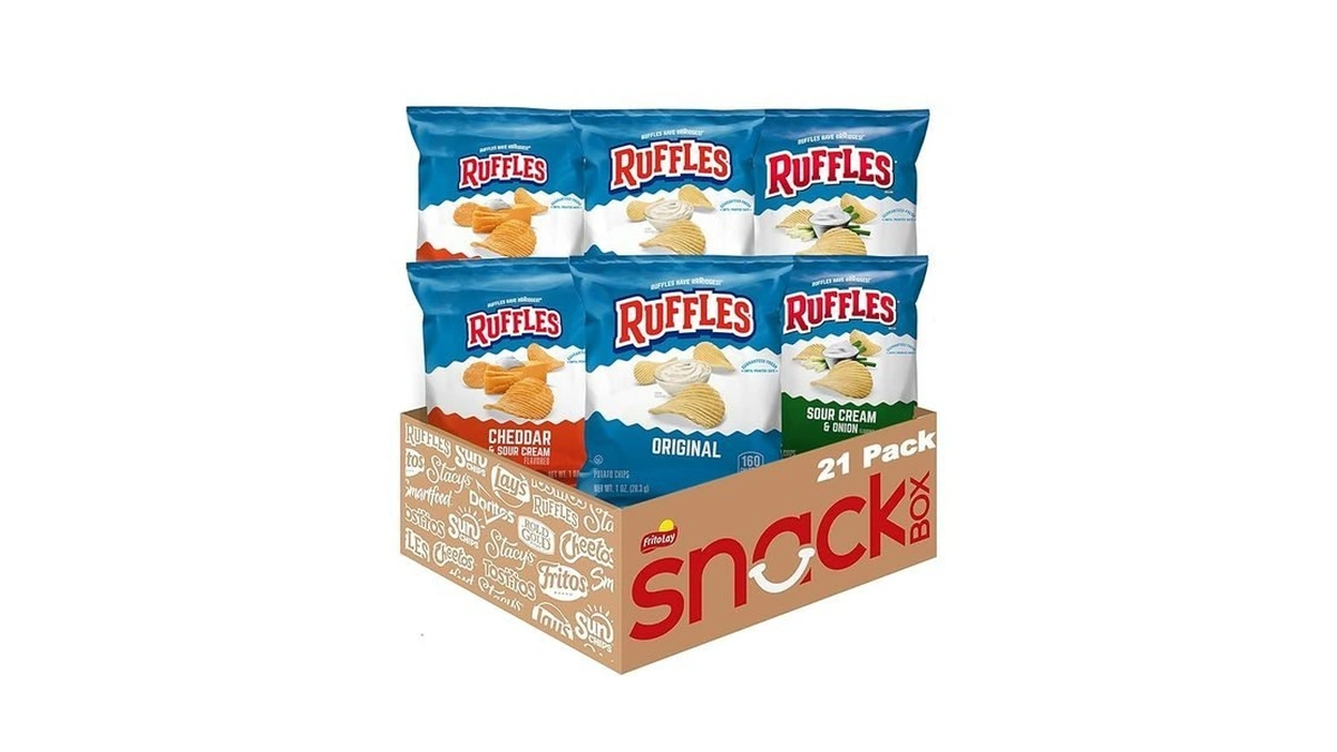 Ruffles Potato Chips, 4 Flavor Variety Pack, 1 Oz Bags