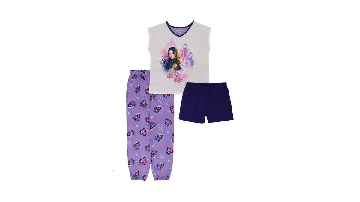 Disney Girls 3-piece Loose-fit Pajama Set, Soft & Cute For