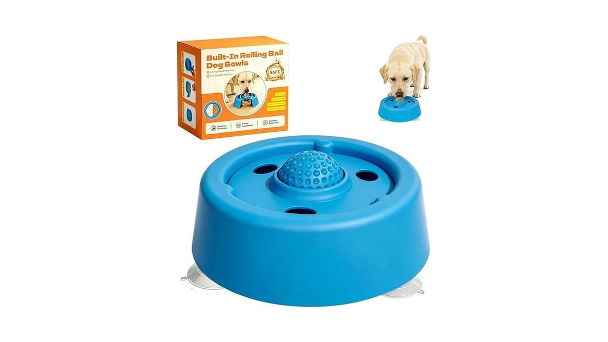 Dog Slow Feeders And Roll Bowl For Dogs With Ball