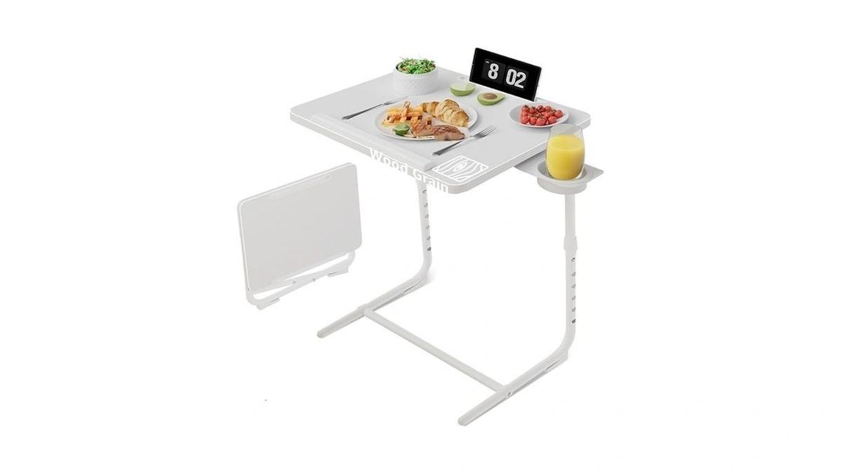 Adjustable Tv Tray Folding Dinner - White Trays For Eating