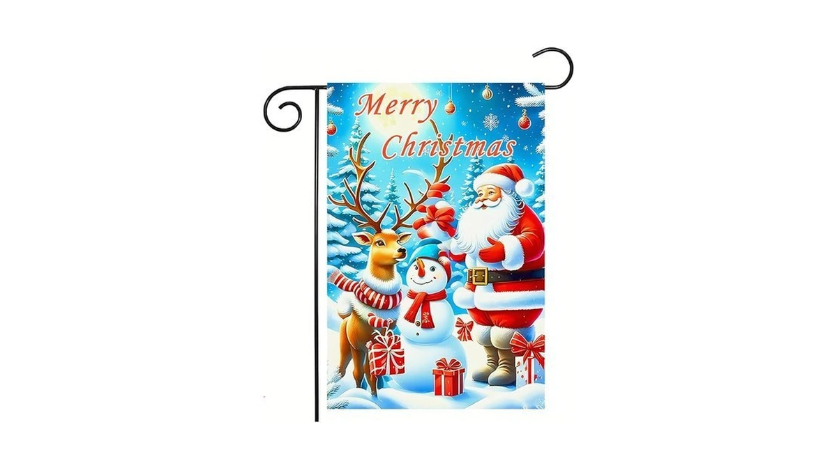 Abzdfty Christmas Garden Flag 12x18 Inch Double Sided Santa Claus